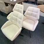 3x Eetkamerstoelen Meike, Microvezel, crème